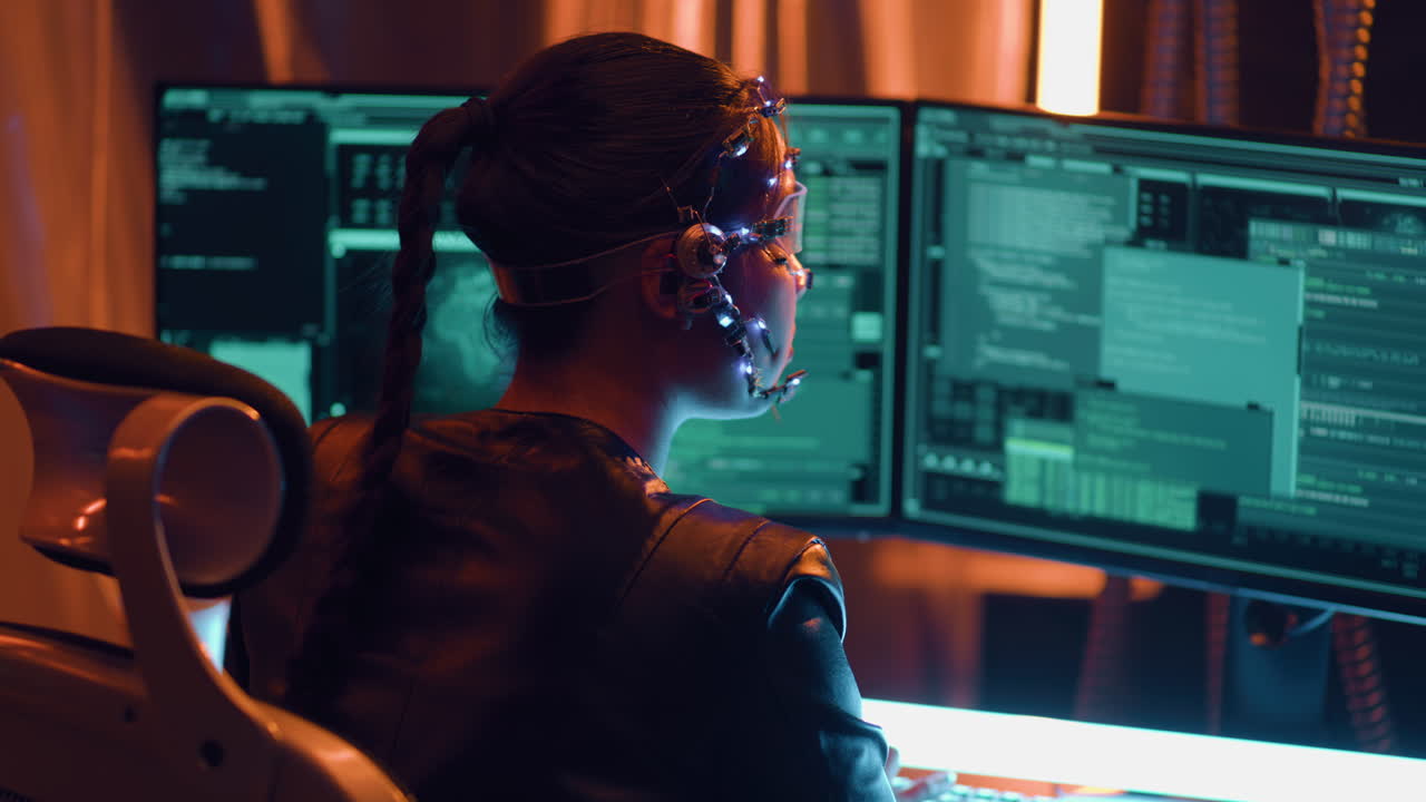 Woman in Cyberpunk Setting