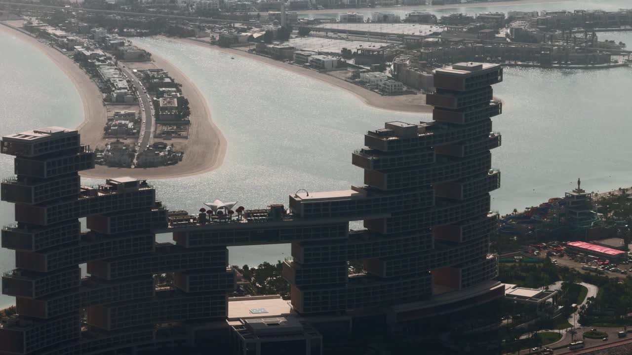 두바이 의 현대적 인 호텔 의 공중 사진