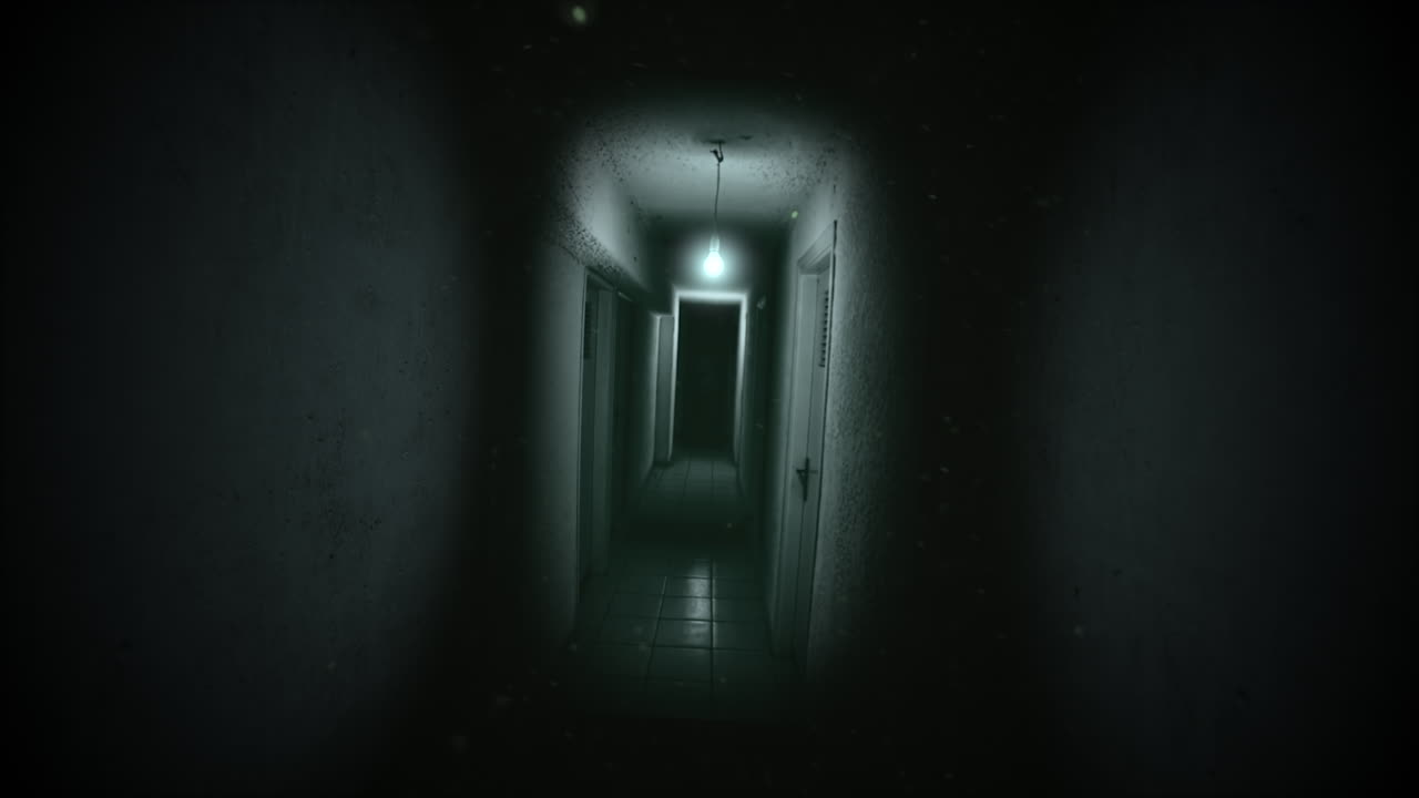 fondo de terror místico con pasillo oscuro de la habitación 4
