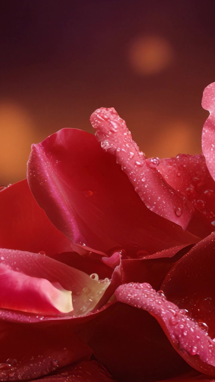 Delicati petali con gocce di pioggia che brillano in una luce soffusa, evocando un'atmosfera pacifica e serena della splendida flora della natura