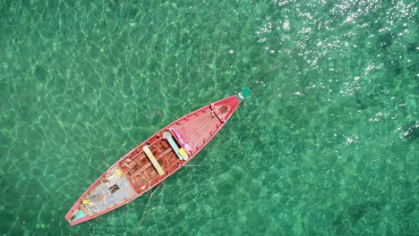 aerial shot of boat on water