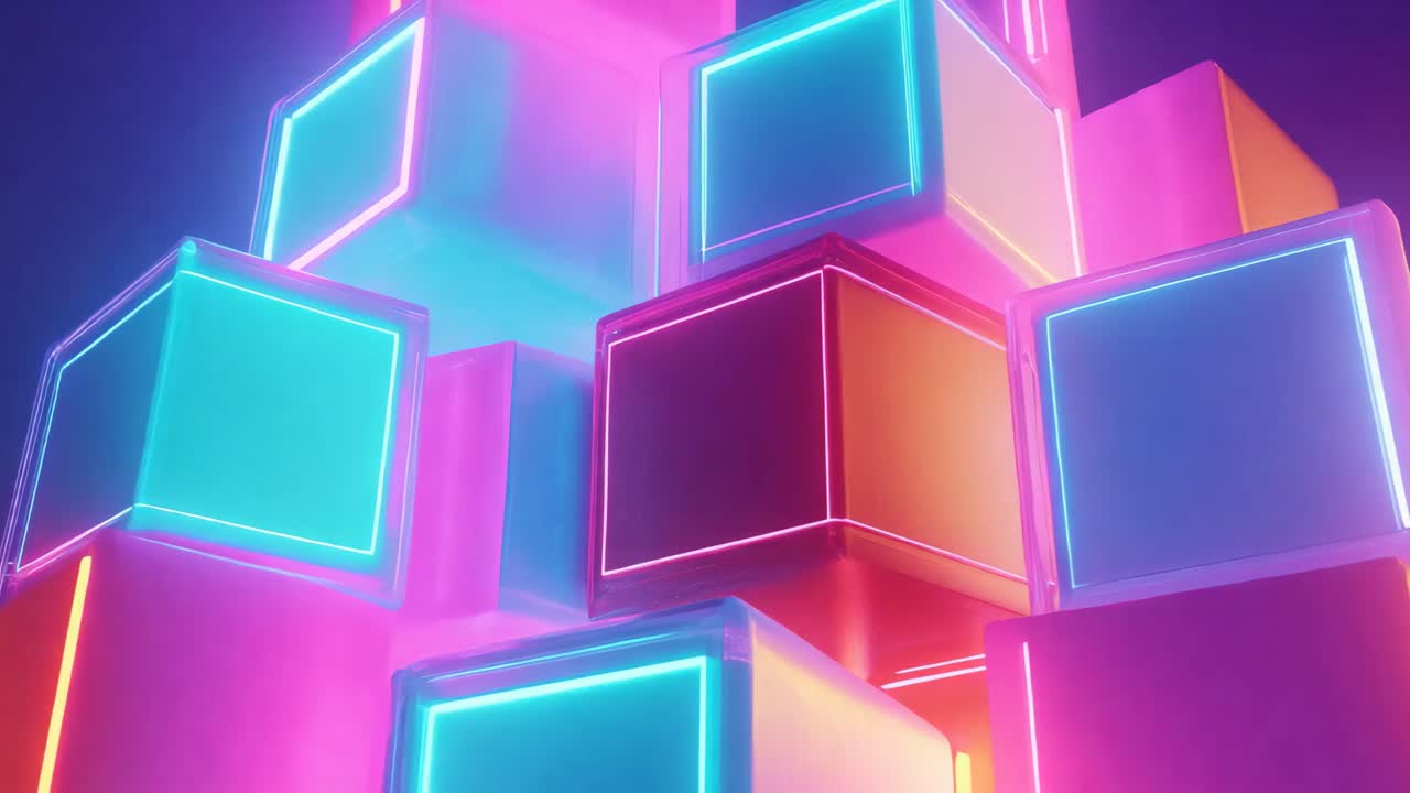 cubos de neón abstractos
