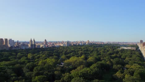 september 2021 - 4k aerial of manhattan from central park, nyc, usa