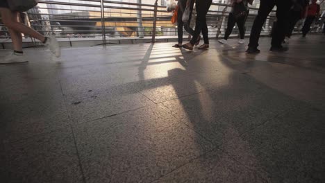 feet on footbridge