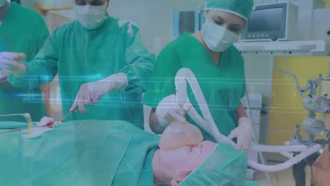animación del procesamiento de datos financieros sobre los médicos que operan en el hospital