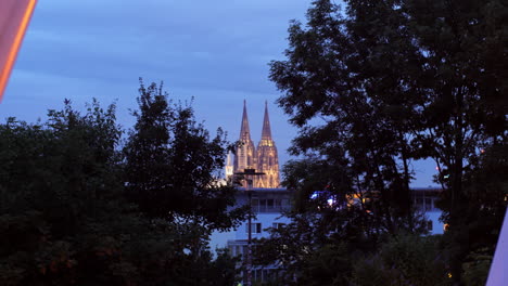 cologne cathedral filmed from distance