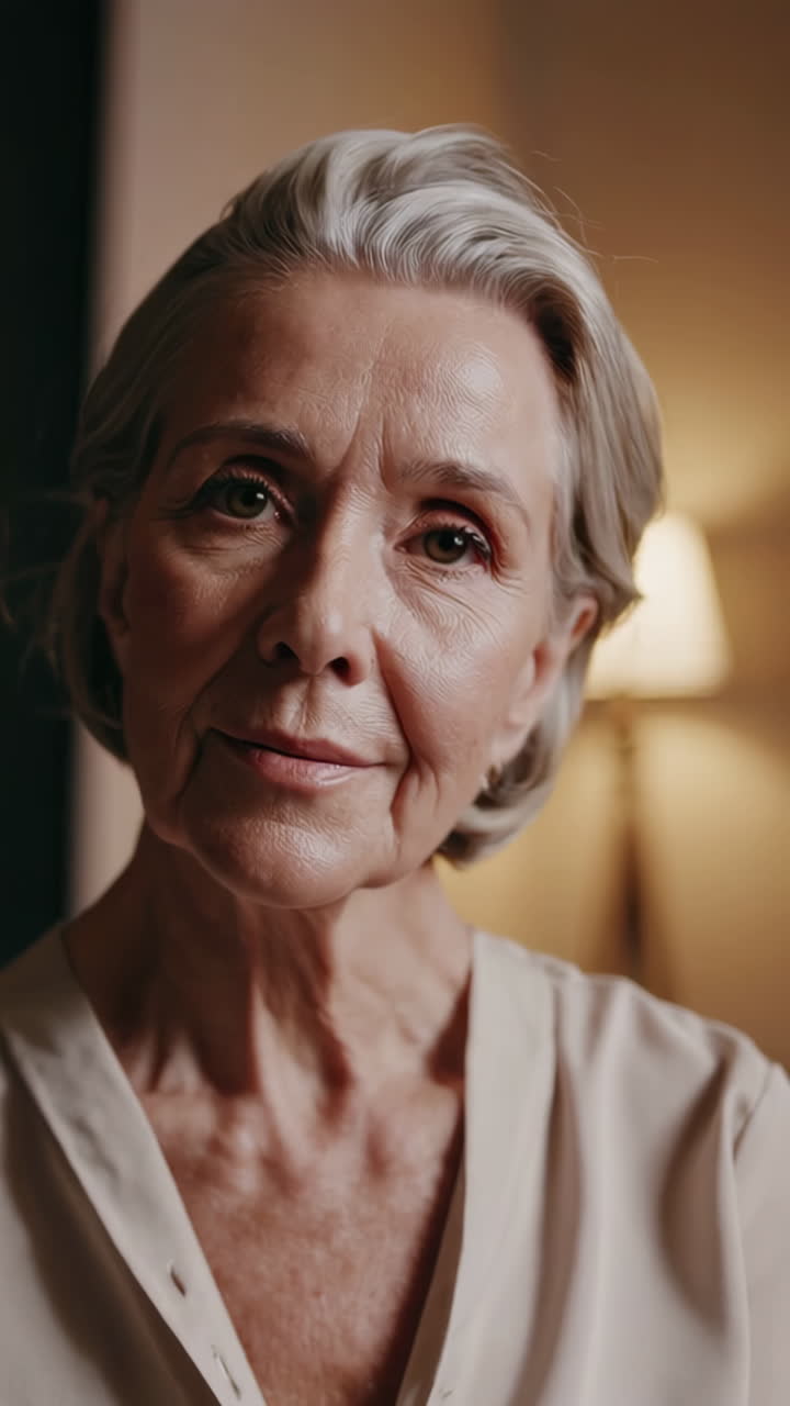 Close-up Portraits of an Elderly Woman