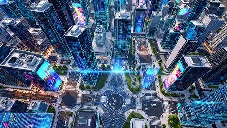 smart city aerial view