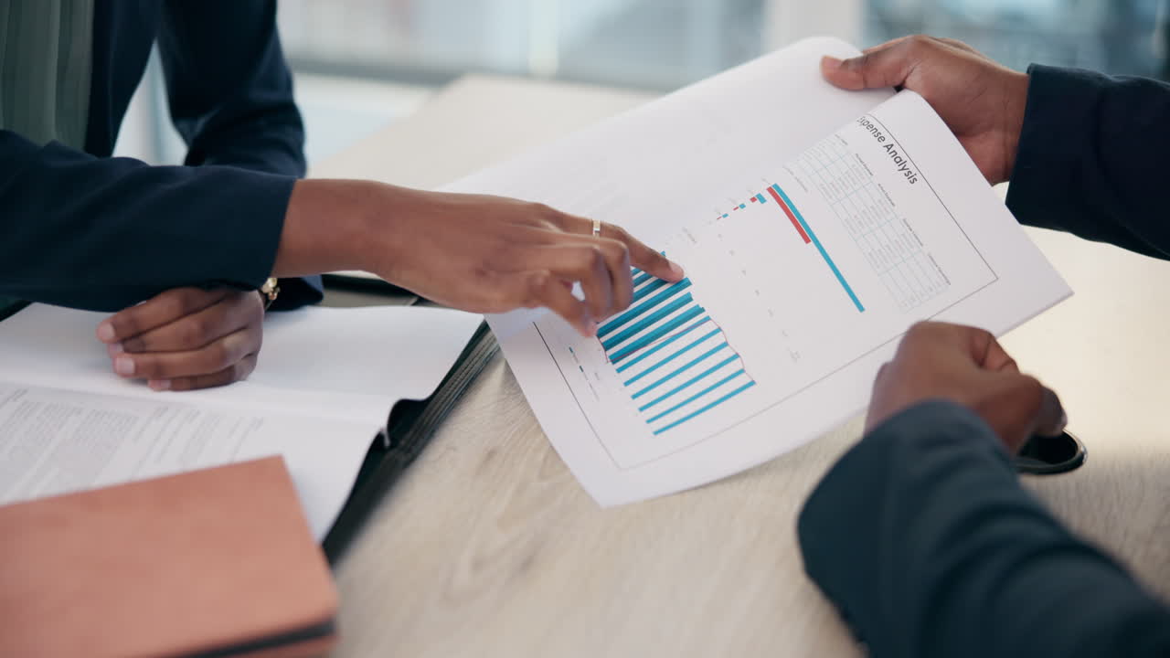 Business meeting to discuss expense analysis