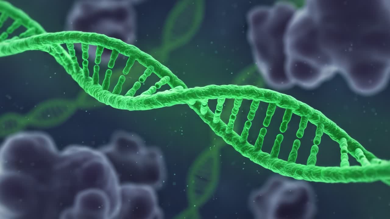 A Stunning Visualization of DNA Helix Structure, Showcasing the Intricate and Complex Nature of Genetic Material in a Microscopic Environment