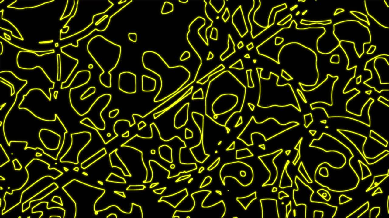 fondo de patrón geometrico sin costuras amarillo abstracto. rayas abstractas bucle de caleidoscopio. rápido psicodélico colorido kaleidoscopio vj fondo. discoteca fondo de movimiento abstracto. efecto caleidoscope