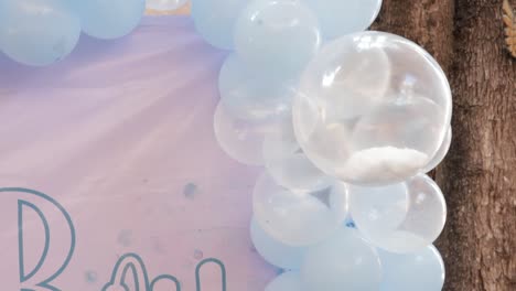 blue balloons arc, party frame background decoration