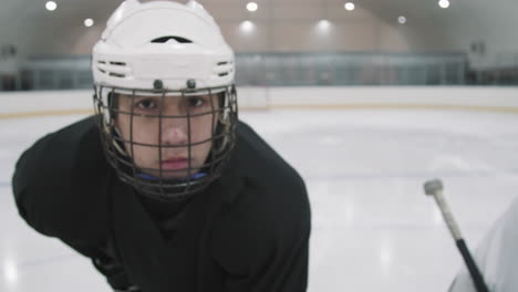 Portrait Of Hockey Team Standing In Line