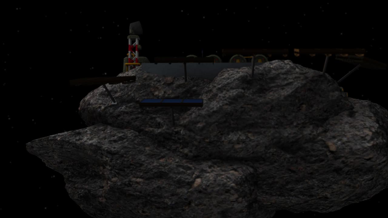Estrazione mineraria di asteroidi - zoom avanti