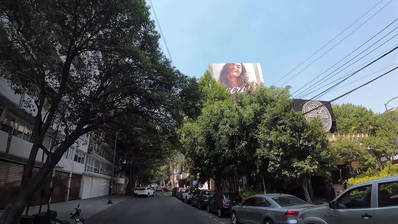 Shot of mexico city street at polanco Neighborhood at morning