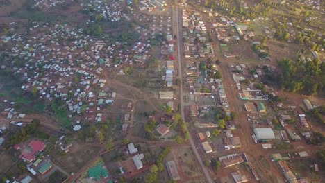 drone shot over lilongwe, malawi, africa
