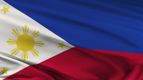 philippines flag waving on wind seamles loop 3d animation. 4k resolution.