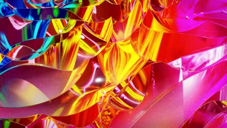 looped abstract background. beautiful iridescent wavy surface like surface of christmas toy, gradient color and flow waves on it. rainbow glossy and matt fluid. soft smooth animation.
