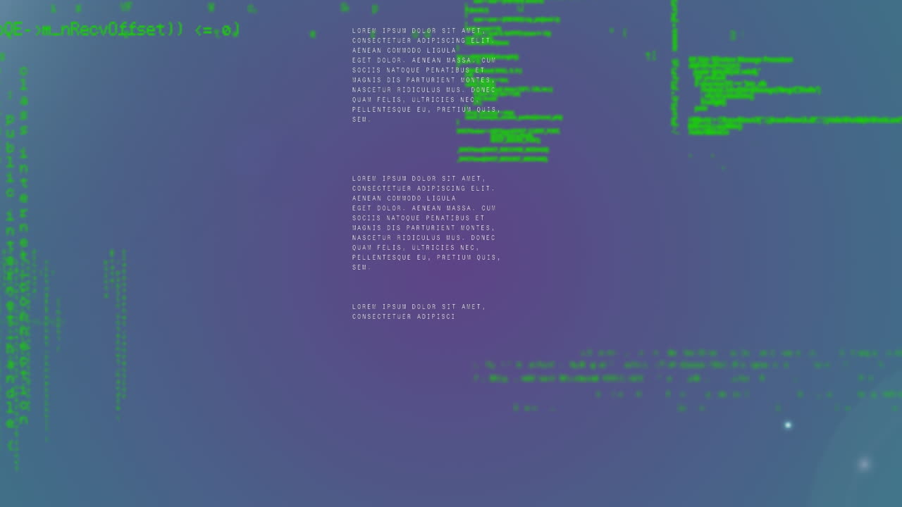 Animation of data processing on black background