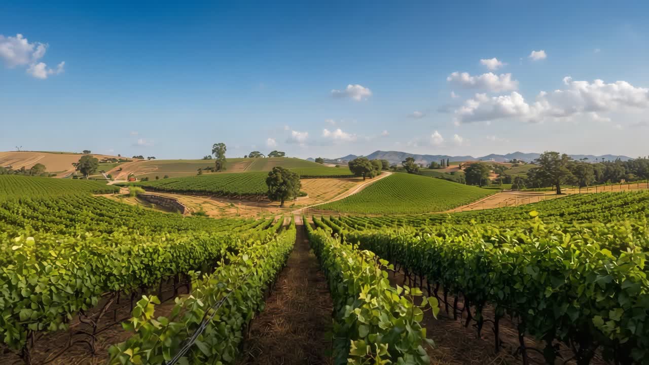 Paesaggio panoramico dei vigneti