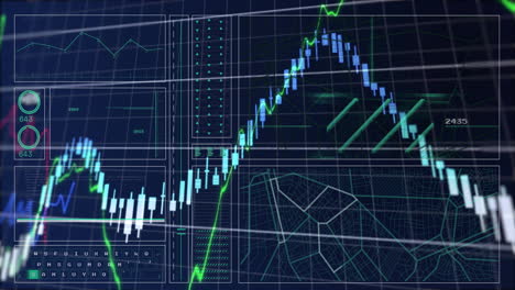 animation of digital data processing over black background