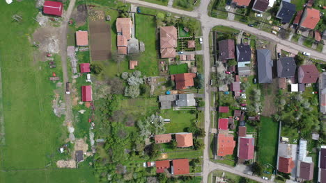 aerial view village summer day in hungary