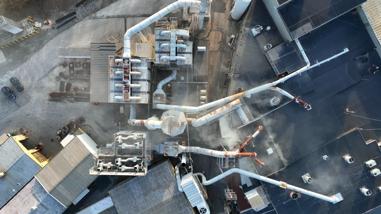 Aerial view of the roof of a metal processing plant