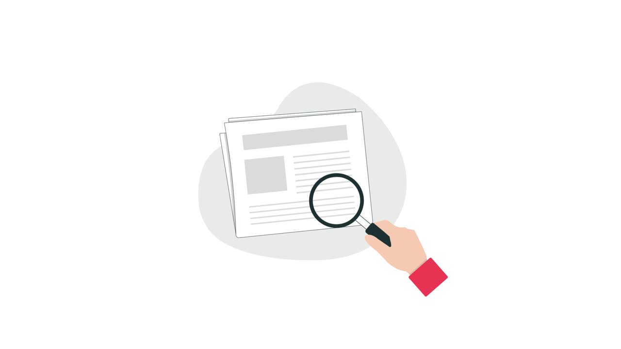 Animated Hand Detecting Fake News on a Document
