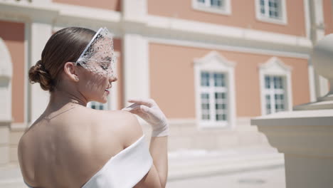 elegant bride in a white dress