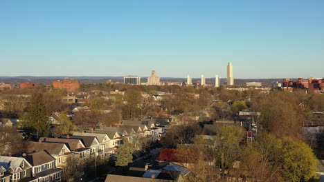 albany ny skyline taken from the west descending truck