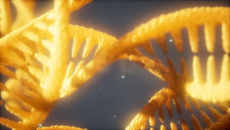 estructura helicoidal doble de la cadena de adn animación de primer plano