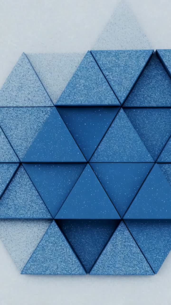 Triangoli geometrici blu astratti che si spostano senza soluzione di continuità