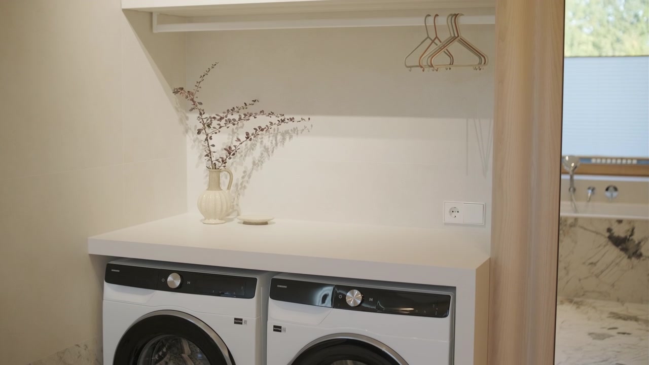 Modern Laundry Room with Washing Machine and Dryer
