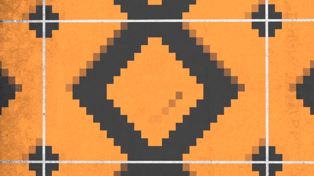 A Black And Yellow Pixels Pattern