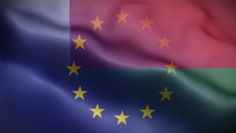 eu madagascar flag loop background 4k