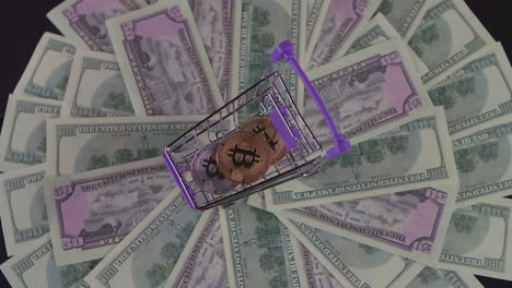 cryptocurrency in a shopping cart over us dollars