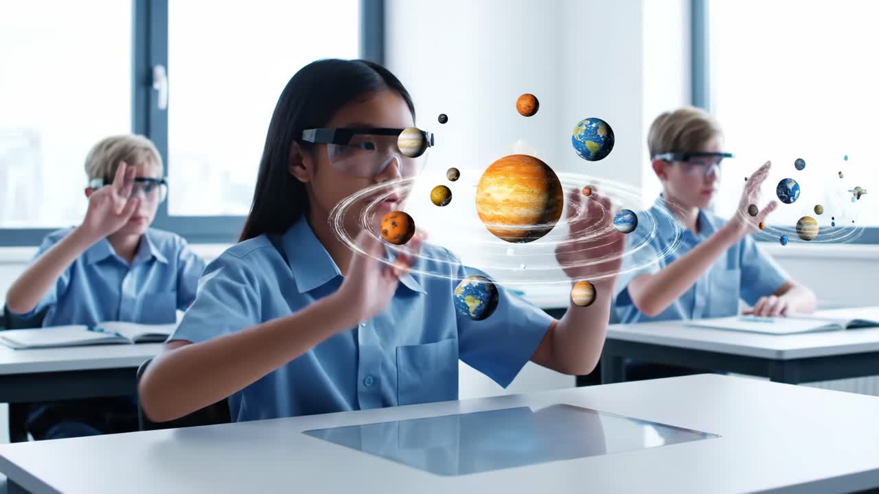 Students Exploring Planets with Augmented Reality