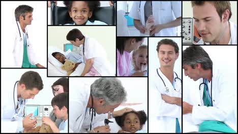 doctor attending to a child