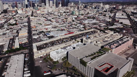 aerial view of a vast los angeles cityscape with downtown skyline