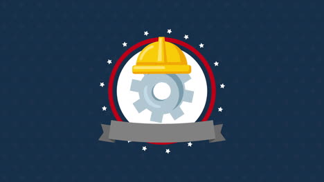 celebración del día del trabajo con casco
