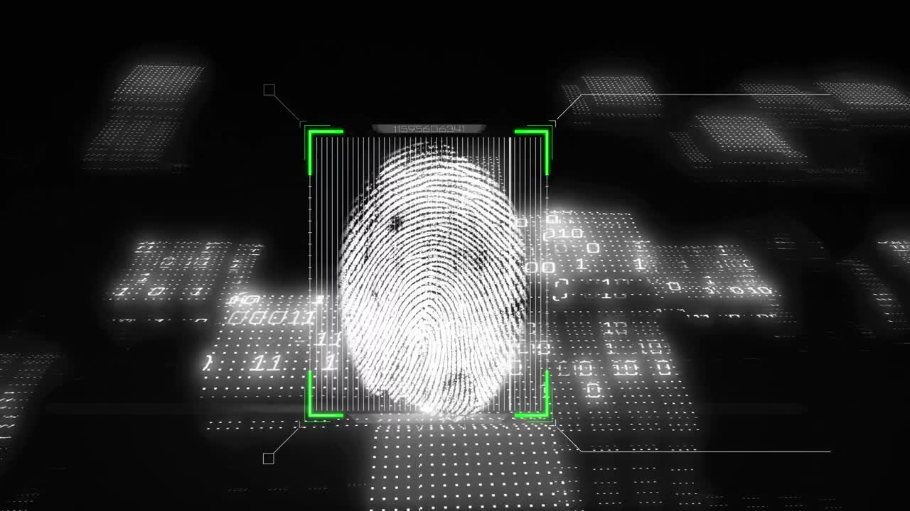 animación del procesamiento de datos sobre un fondo negro