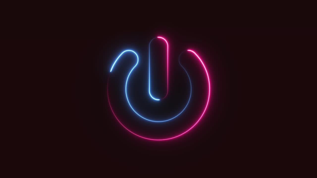 Neon Pink and Blue Power Button Icon