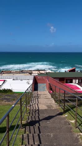 coastal viewpoint with stairs and handrails