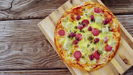 baked pizza on plate