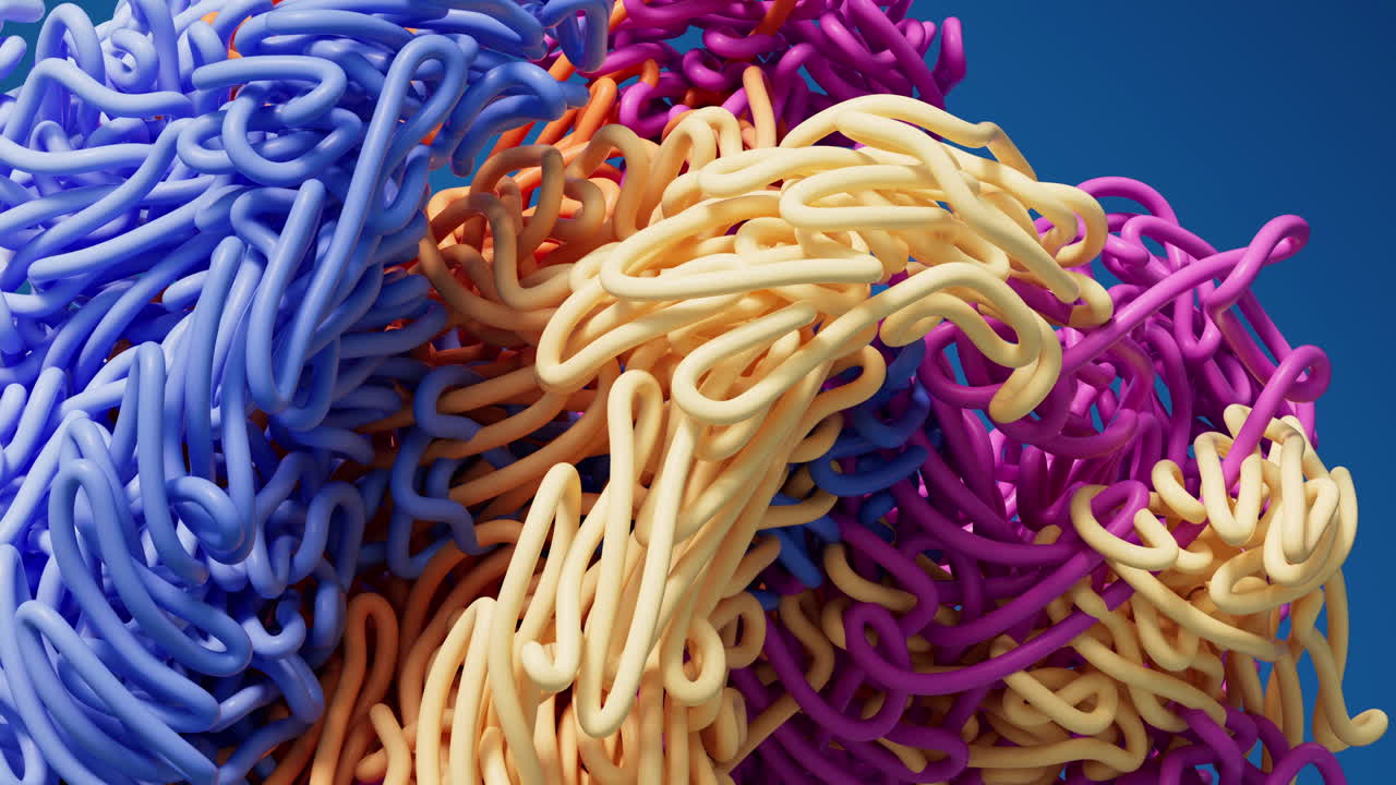 líneas abstractas y desordenadas, renderización en 3d.