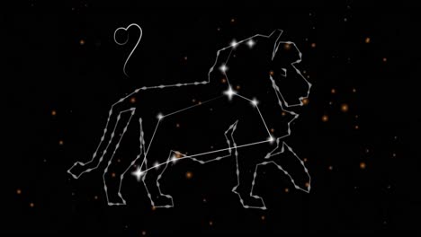 animación del signo de la estrella león sobre un fondo negro
