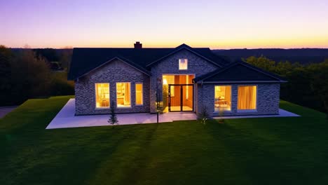 stunning modern house with sunset views