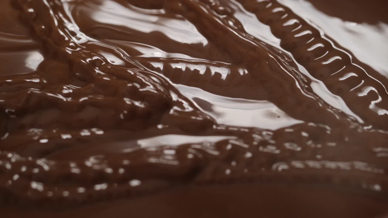 Melted Chocolate Pouring and Swirling