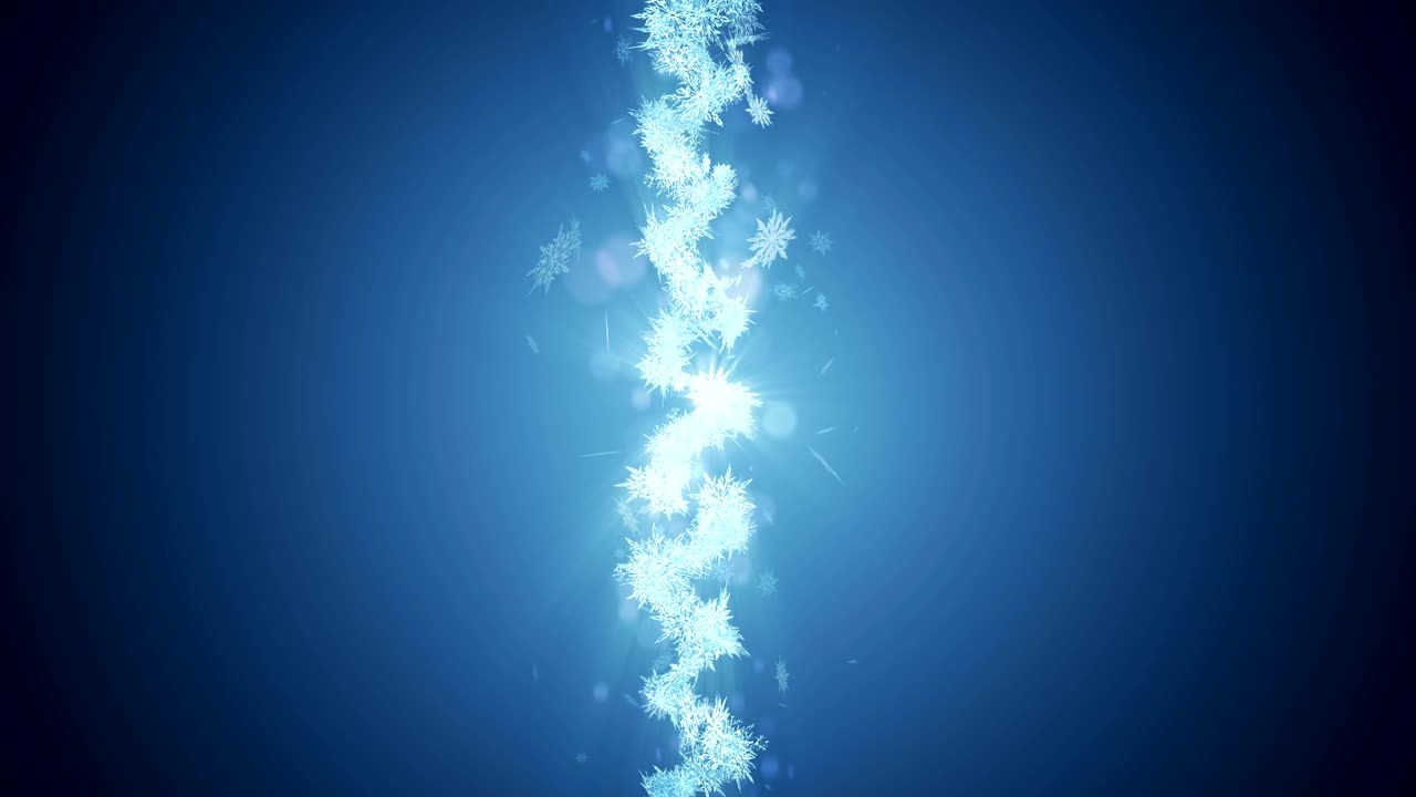 아름다움의 눈송이와 함께 반이는 겨울의 상징, 스핀 눈에서 소용돌이, 겨울 패턴, 아름다움 춤추는 눈송이, 추상적인 루프 애니메이션.