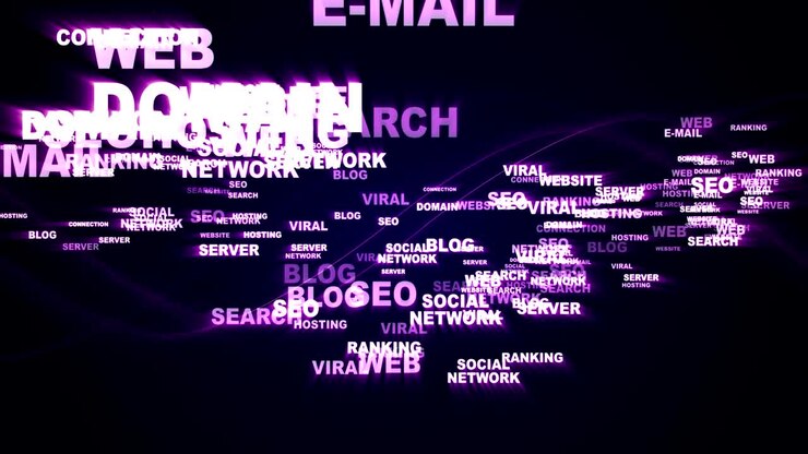 Animasi Kata Kunci Internet, Rendering, Latar Belakang, Loop